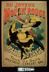 Poster for Paris Dances at the Joyous Moulin Rouge, Paris