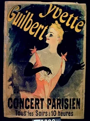 Poster for Yvette Guilbert Parisian Concert
