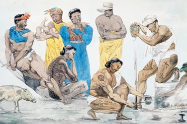 Preparing meal in Tahiti