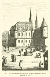 Prison of the Abbey, 1702, after Manesson Mallet, Demolished in 1854