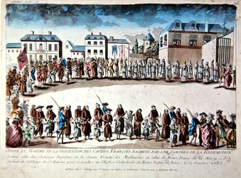 Procession in Paris of French Prisoners Released from Captivity in Algeria by Payment of Ransom