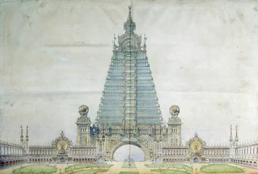 Project to Transform the Eiffel Tower for the 1900 World Exhibition