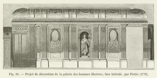 Decoration Project for the Gallery of Illustrious Men; Lateral Face, by Pietre, 1778