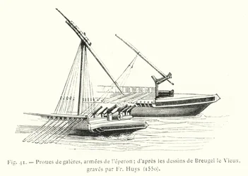 Prows of Galleys, Armed with the Spur; After Drawings by Breugel the Elder, Engraved by Fr Huys