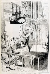 Puppeteers behind the scenes of the Chat Noir, Parisian cabaret - in 
