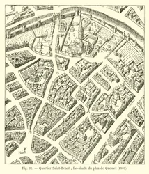 Saint-Benoit district, facsimile of the plan by Quesnel, 1608