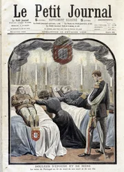 Queen of Portugal Amelie in the Deathbed of Her Husband and Son