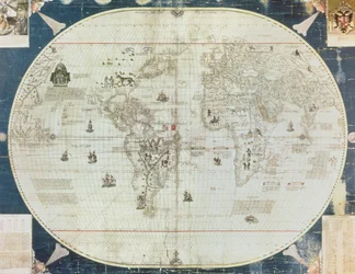 Rc C 2487 Map of the World, designed by Sebastian Cabot (c. 1476-1557), 1544