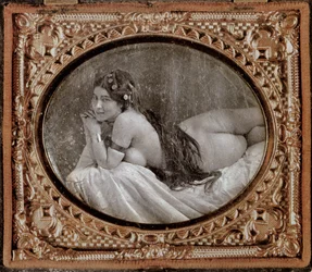 Reclining nude, c. 1850, from a book of photography published in 1980