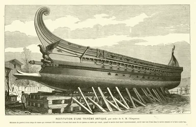 Reconstruction of an ancient Roman trireme
