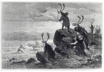 Reindeer Hunting in the Stone Age, illustration from L