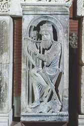Relief depicting King David playing the harp, from La Daurade