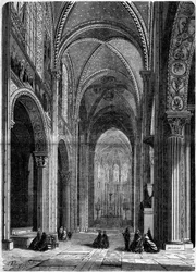 Religious architecture: interior view of the church of Saint Germain des Pres, in Paris