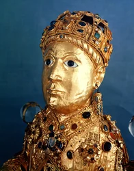 Reliquary Statue of St. Foy, Detail of the Head