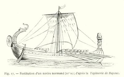 Restoration of a Norman Ship, 11th Century; After the Bayeux Tapestry