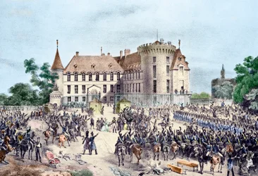 Revolution of 1830, Charles X presents himself to the National Guard