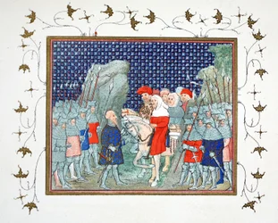 Richard II Betrayed at Penmaur Rhos and Taken Prisoner by the Duke of Northumberland, Facsimile Copy from Le Prinse et Mort du Roy Richart by Jean Creton, Reprinted 19th Century