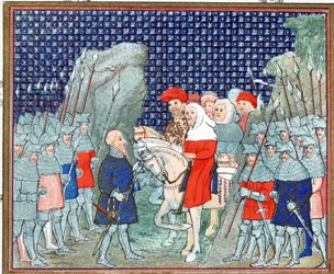 Richard II Betrayed at Penmaur Rhos and Taken Prisoner by the Duke of Northumberland, Facsimile Copy from Le Prinse et Mort du Roy Richart by Jean Creton, Reprinted 19th Century