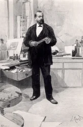 Robert Koch in his laboratory, from Le Monde Illustre, 29th November 1890