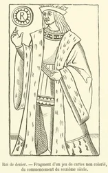 King of Coins, Fragment of an Uncolored Deck of Cards, Early 16th Century