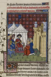 The keys of a town are surrendered to the Duke of Anjou