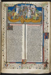 Miniature of Ships Besieging Corunna, from 