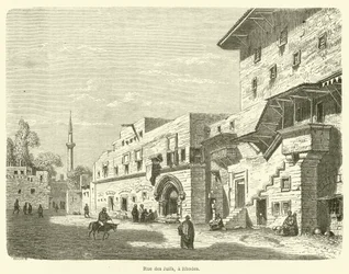 Street of the Jews, in Rhodes (engraving)