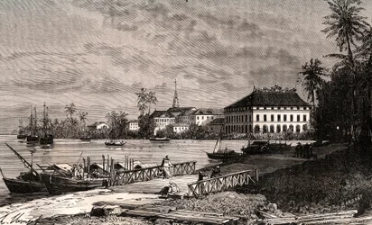 Saigon - Vietnam - Ho-Chi-Minh City - engraving in 