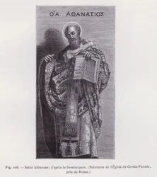 Saint Athanasius; after Domenichino, Paintings of the Church of Grotta-Ferrata, near Rome (engraving)