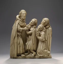 Saint Elzear of Sabran Healing Three Lepers