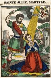 Saint Julia, Martyrdom, 19th Century Epinal Image