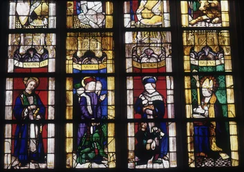 Saint Maturin, Saint Yves, Saint Armel and Saint Brieuc - stained glass of the Church of Saint Savior of Dinan