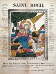 Saint Roch. Engraving, imagery by Rennes