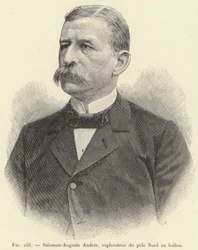 Salomon-Auguste Andrée, North Pole Explorer by Balloon (engraving)