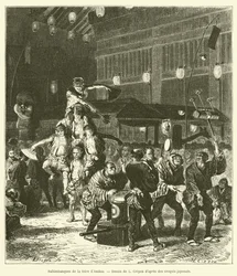 Acrobats of the Asakusa Fair (engraving)