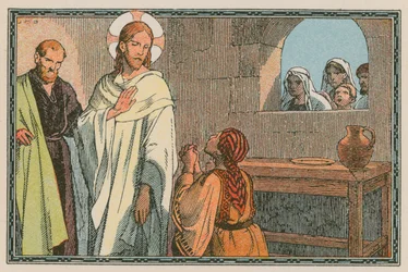 Scene from the Life of Jesus (coloured engraving)