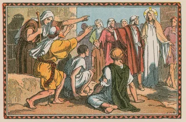 Scene from the Life of Jesus (coloured engraving)