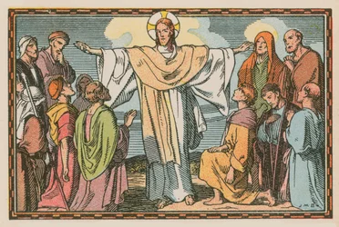 Scene from the Life of Jesus (coloured engraving)