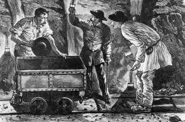 Scene in a Coal Mine, illustration from Germinal by Emile Zola, 1886