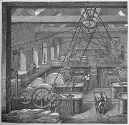 Science. Paper Making. Tubs for Rags (Cotton Paper Making)
