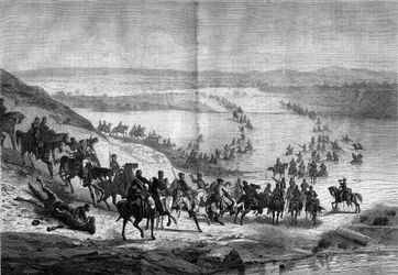 American Civil War: crossing the Potomac by General Stuart