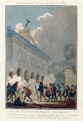 Setting fire to the Wall of the Fermiers Generaux in Paris on 12 July, 1789