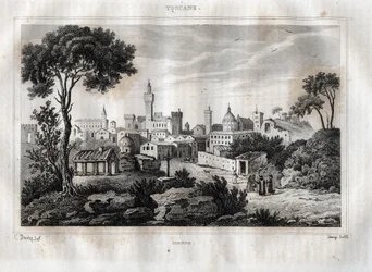Siena - Toscana - Tuscany - Engraving from 
