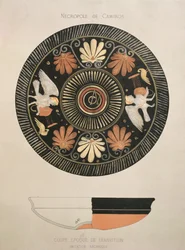 Sirens, copy of an original antique Greek vase from the Camiros necropolis