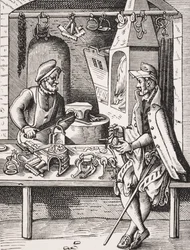 Spur Maker, Reproduction of a Woodcut by Jost Amman from 