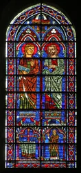 St Cosmos and St Damien; Donor Priest Geoffrey