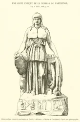 Ancient Statue Preserved in the Temple of Theseus, in Athens (engraving)