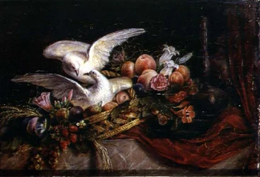 Still Life with Two White Doves, c.1840