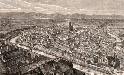 Strasbourg - Bas-Rhin, in Alsace - Engraving in 