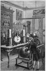Synthesis of water by Jean-Baptiste Marie Charles Meusnier de la Place (1754-1793) and Antoine Laurent de Lavoisier (1743-1794) - Engraving in 